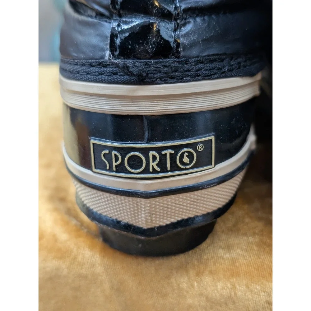 Sporto Wendy Black Winter Boots Sz 9M • Après-Ski Cozy Cabin Puffer Gorpcore
